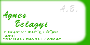 agnes belagyi business card